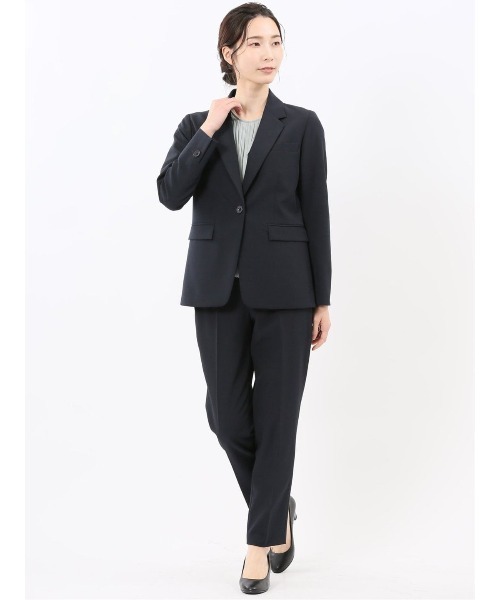 m.f.editorial(エムエフエディトリアル)の「【ストレッチ ウォッシャブル】m.f.エディトリアル レディース ダブルクロス テーパード パンツ 紺 (セットアップ可能)(スーツパンツ・レディース・ネイビー・LARGE/X-LARGE/S/MEDIUM)」の19枚目の写真