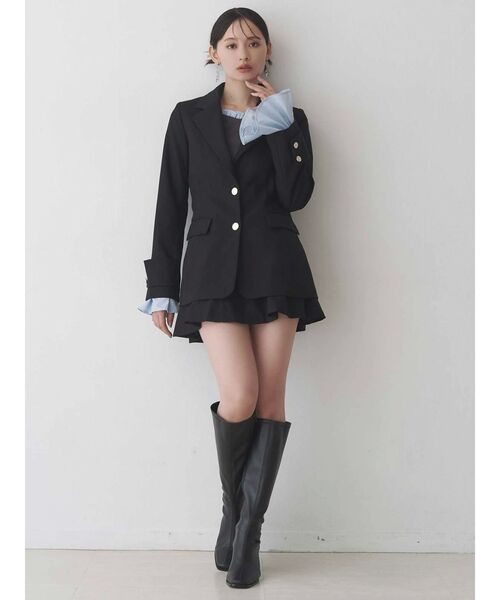 【新品】異素材オフショルニット MERCURYDUO ワンピース 異素材チュールドッキングオフショル