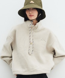 パフリースクロップドハーフジップ