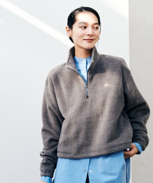 〈美品〉 パーリーゲイツ　ハーフジップ　フリースカットソー　サイズ② パフリースクロップドハーフジップ（その他トップス）｜KELTY
