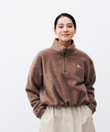 パフリースクロップドハーフジップ