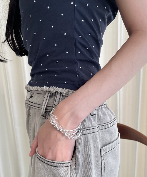 Y/lim（イリム）の「アシメドレープスタープリントフレンチTシャツ（Tシャツ/カットソー・レディース・オフホワイト/ネイビー・FREE）」の22枚目の写真