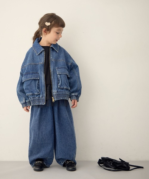 セール】ジッパー オーバーサイズ デニムジャケット（デニム