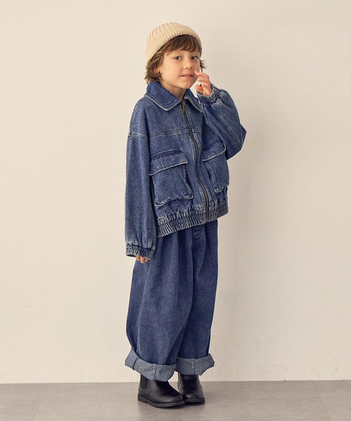 pinue オーバーサイズデニムジャケット ピヌエ セール】ジッパー オーバーサイズ デニムジャケット（デニムジャケット