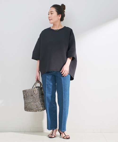 B.C STOCK(ベーセーストック)の「《追加3》手洗い可 / ダンボールハーフスリーブプルオーバー(Tシャツ/カットソー・レディース・ピンク/チャコールグレー/ホワイト/ネイビー・FREE)」の19枚目の写真
