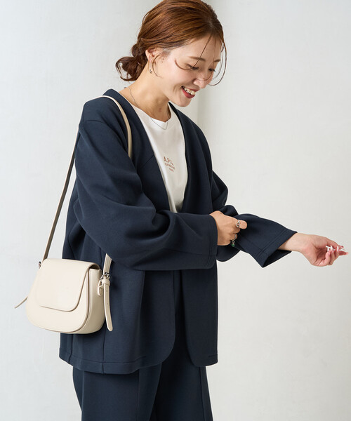 FREAK'S STORE（フリークスストア）の「限定展開　ダンボール シングル ジャケット セットアップ（ジャケット・パンツ）（セットアップ・レディース・ネイビー/ベージュ/グリーン/ブラック・MEDIUM/SMALL）」の13枚目の写真