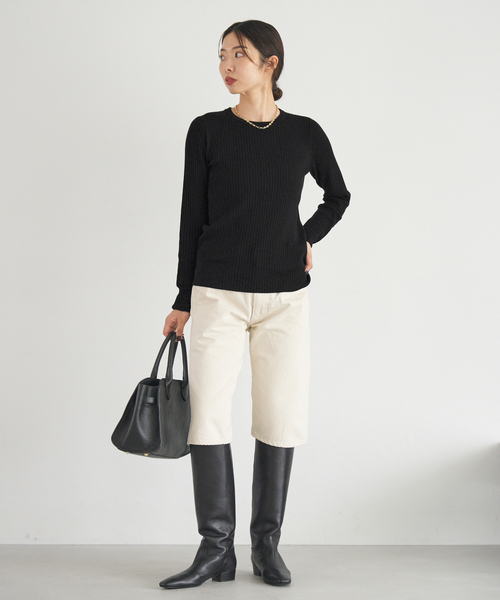 セール】《追加》イタリア ヤーン RIB クループルオーバー（ニット