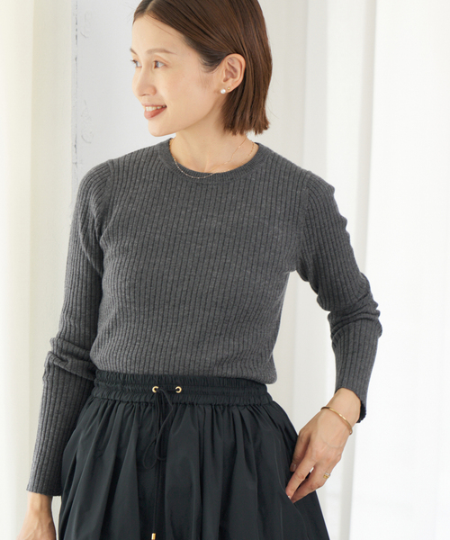 セール】《追加》イタリア ヤーン RIB クループルオーバー（ニット