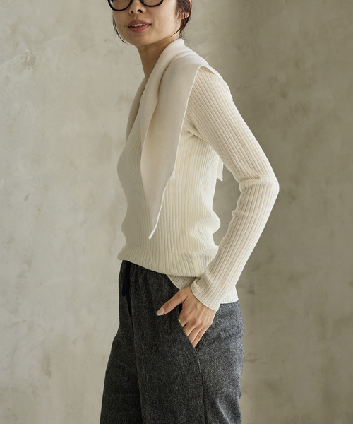 セール】《追加》イタリア ヤーン RIB クループルオーバー（ニット