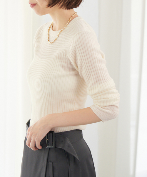 セール】《追加》イタリア ヤーン RIB クループルオーバー（ニット