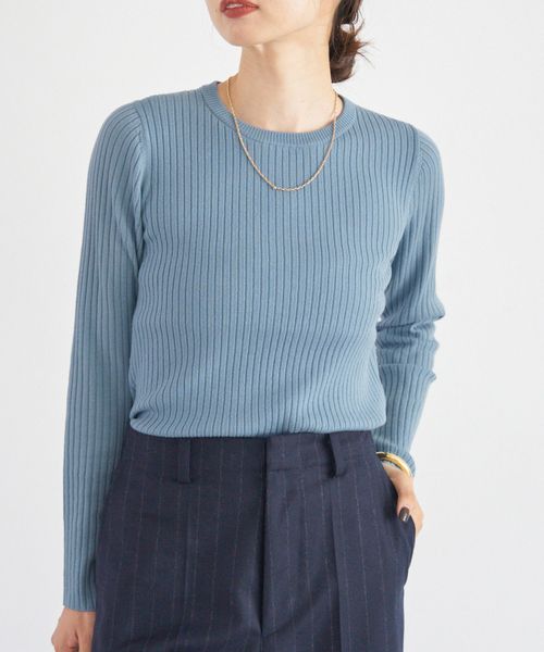 IENA　イタリアヤーンRIB襟プルオーバー イタリア ヤーン RIB 襟プルオーバー（ニット/セーター）｜IENA