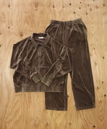 many men many mind（メニーメンメニーマインド）の「MANYMENMANYMINDS / パウダー加工ベロア/セットアップ/ZIPブルゾン/イージーワイドパンツ（セットアップ）」