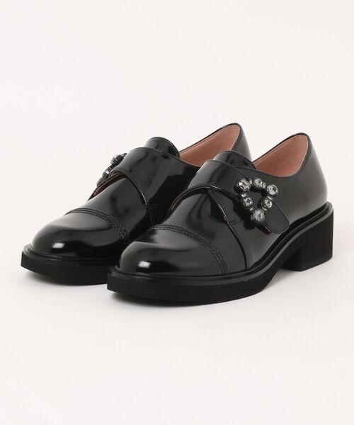 LANVIN en Bleu(ランバンオンブルー)の「ビジューモチーフモンクストラップシューズ(パンプス・レディース・ブラック/ネイビー・22.5cm/23.0cm/23.5cm/24.0cm/24.5cm/22.0cm)」の1枚目の写真