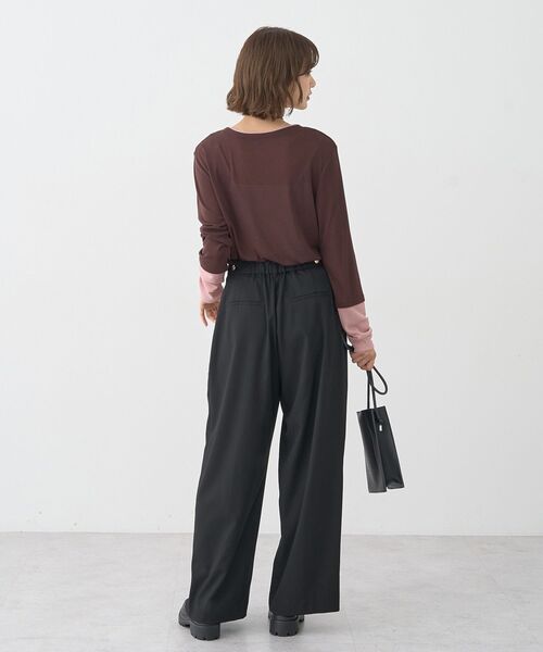 earth music&ecology(アースミュージックアンドエコロジー)の「レイヤードシアープルオーバー(Tシャツ/カットソー・レディース・ブラウン/オフホワイト/ライトグレー/ブラック・FREE)」の17枚目の写真