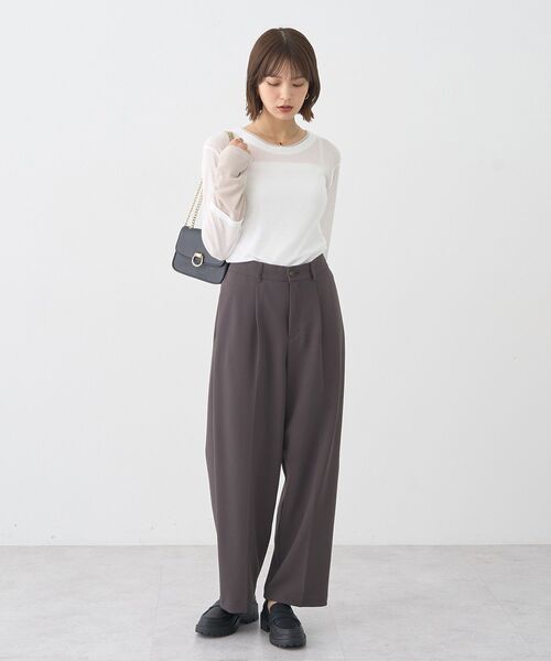 earth music&ecology(アースミュージックアンドエコロジー)の「レイヤードシアープルオーバー(Tシャツ/カットソー・レディース・ブラウン/オフホワイト/ライトグレー/ブラック・FREE)」の20枚目の写真