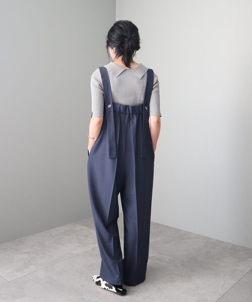 CRAFT STANDARD BOUTIQUE(クラフトスタンダードブティック)の「ワイドサロペットパンツ(サロペット/オーバーオール・レディース・チャコールグレー/ダークネイビー・FREE)」の3枚目の写真