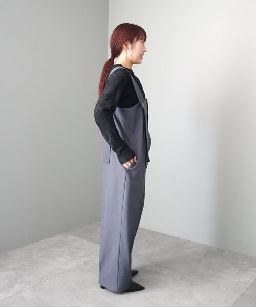 CRAFT STANDARD BOUTIQUE(クラフトスタンダードブティック)の「ワイドサロペットパンツ(サロペット/オーバーオール・レディース・チャコールグレー/ダークネイビー・FREE)」の8枚目の写真