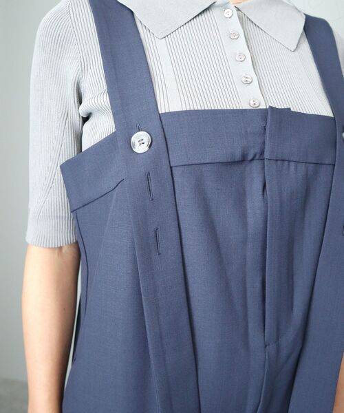 CRAFT STANDARD BOUTIQUE(クラフトスタンダードブティック)の「ワイドサロペットパンツ(サロペット/オーバーオール・レディース・チャコールグレー/ダークネイビー・FREE)」の9枚目の写真