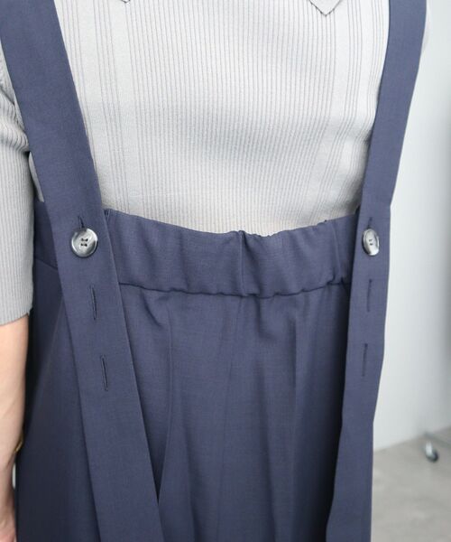 CRAFT STANDARD BOUTIQUE(クラフトスタンダードブティック)の「ワイドサロペットパンツ(サロペット/オーバーオール・レディース・チャコールグレー/ダークネイビー・FREE)」の12枚目の写真