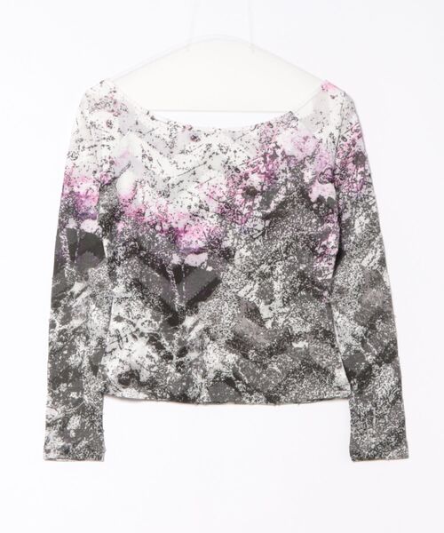 Desigual（デシグアル）の「クリスチャン・ラクロワ フローラルプリント ボートネック長袖Tシャツ（Tシャツ/カットソー・レディース・レッド・S/M/L/XL/XS）」の6枚目の写真