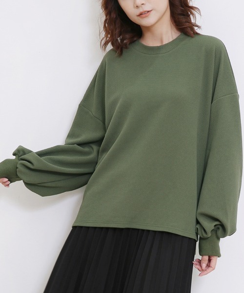 セール】ラウンドネックバルーンスリーブスウェット（スウェット