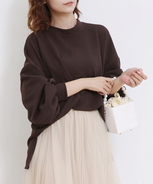 セール】ラウンドネックバルーンスリーブスウェット（スウェット