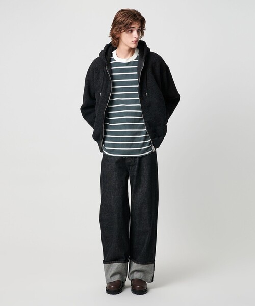 MONKEY TIME（モンキータイム）の「デニム ロールアップ バギー パンツ（デニムパンツ・メンズ・ブラック/ネイビー・S/M/L）」の20枚目の写真