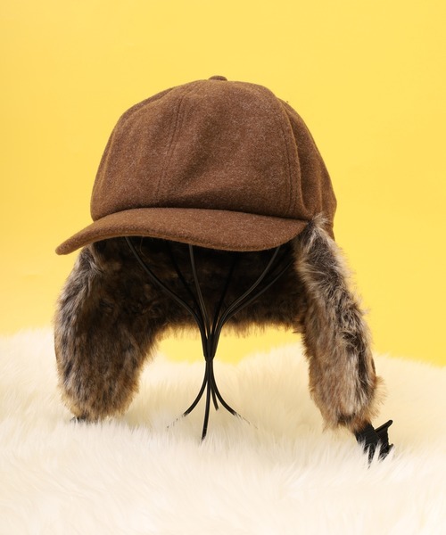Ruben（ルーベン）の「RUBEN WOOL LIKED EARCOVER CAP ファー パイロットキャップ（キャップ・レディース・カーキ/ライトグレー/ブラック/ブラウン・FREE）」の3枚目の写真