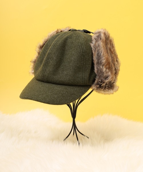 Ruben（ルーベン）の「RUBEN WOOL LIKED EARCOVER CAP ファー パイロットキャップ（キャップ・レディース・カーキ/ライトグレー/ブラック/ブラウン・FREE）」の4枚目の写真