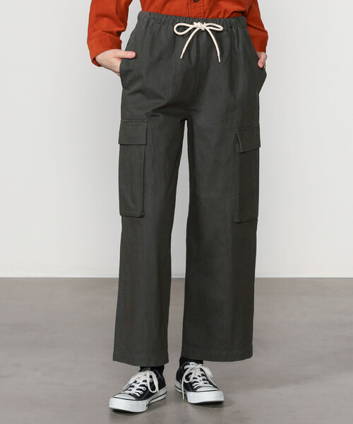 DANTON（ダントン）の「DANTON | コットンナイロン カーゴパンツ WOMEN（カーゴパンツ・レディース・グレー/ダークグレー・36）」の2枚目の写真