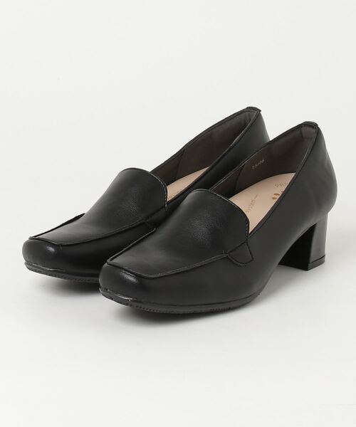 BARNSsohostreet(バーンズソーホーストリート)の「プレタポルテ PRET-A PORTER ヒールローファー パンプス pret-a 9515(パンプス・レディース・ブラック/ダークブラウン・22.5cm/23.0cm/23.5cm/24.0cm/24.5cm)」の1枚目の写真