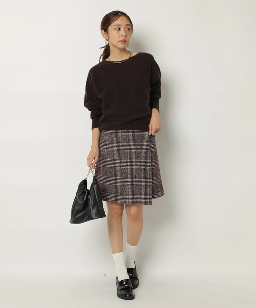 JUSGLITTY（ジャスグリッティー）の「サイドベルトミニスカート（スカート・レディース・レッド/ブラックミックス・2/1/0）」の4枚目の写真