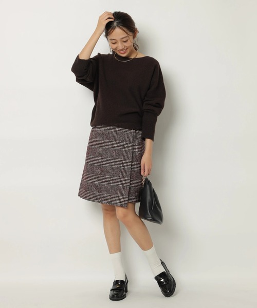 JUSGLITTY（ジャスグリッティー）の「サイドベルトミニスカート（スカート・レディース・レッド/ブラックミックス・2/1/0）」の5枚目の写真