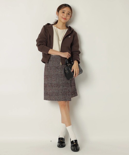 JUSGLITTY（ジャスグリッティー）の「サイドベルトミニスカート（スカート・レディース・レッド/ブラックミックス・2/1/0）」の8枚目の写真