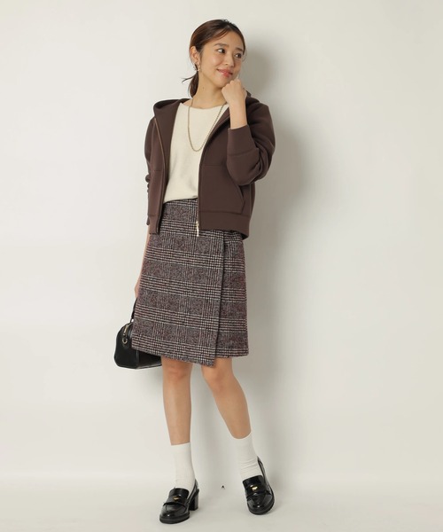 JUSGLITTY（ジャスグリッティー）の「サイドベルトミニスカート（スカート・レディース・レッド/ブラックミックス・2/1/0）」の9枚目の写真