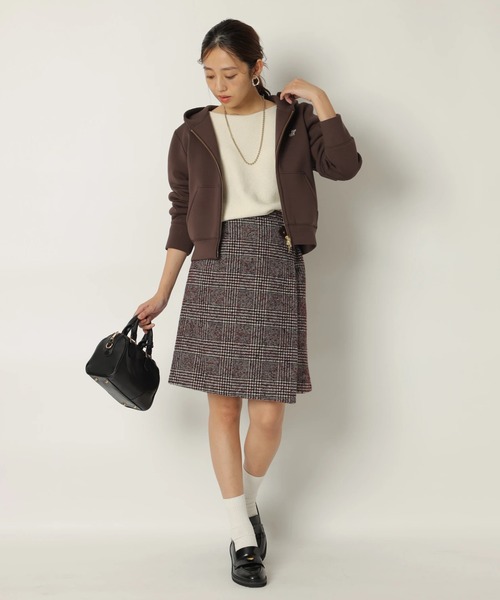 JUSGLITTY（ジャスグリッティー）の「サイドベルトミニスカート（スカート・レディース・レッド/ブラックミックス・2/1/0）」の10枚目の写真