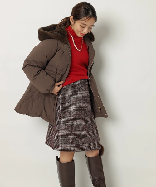 JUSGLITTY（ジャスグリッティー）の「サイドベルトミニスカート（スカート・レディース・レッド/ブラックミックス・2/1/0）」の16枚目の写真