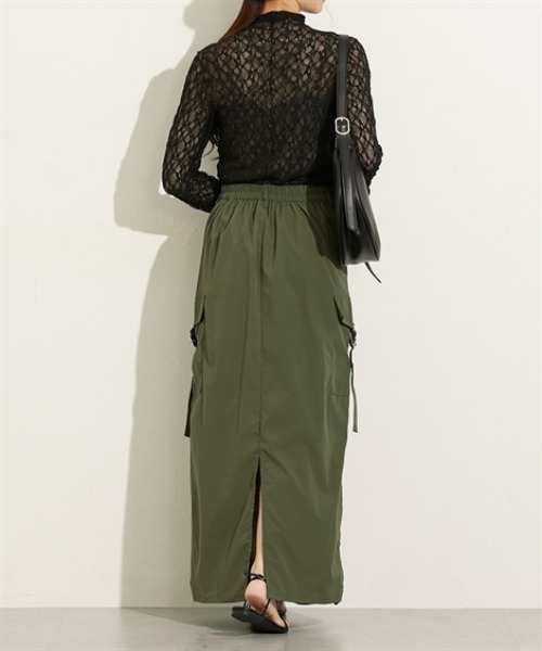 nissen（ニッセン）の「ナイロンツイルカーゴスカート（スカート・レディース・カーキ/ブラック・M/L）」の11枚目の写真