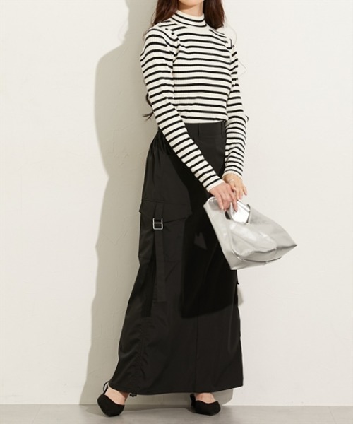 nissen（ニッセン）の「ナイロンツイルカーゴスカート（スカート・レディース・カーキ/ブラック・M/L）」の15枚目の写真