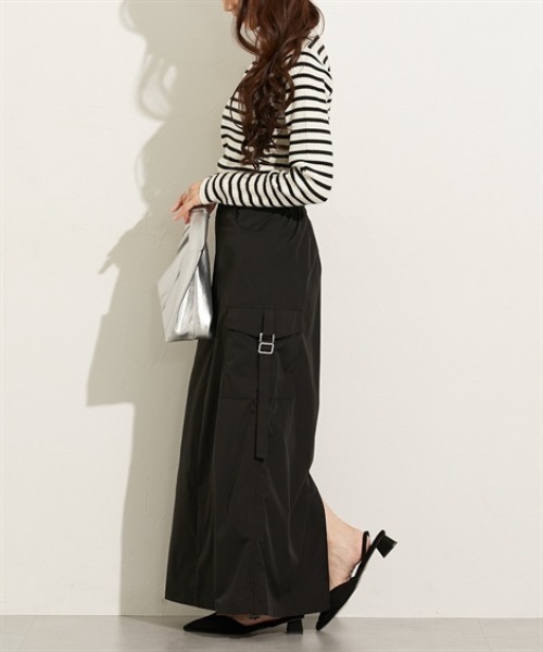 nissen（ニッセン）の「ナイロンツイルカーゴスカート（スカート・レディース・カーキ/ブラック・M/L）」の16枚目の写真