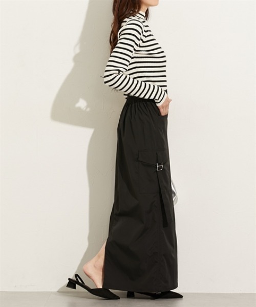 nissen（ニッセン）の「ナイロンツイルカーゴスカート（スカート・レディース・カーキ/ブラック・M/L）」の18枚目の写真