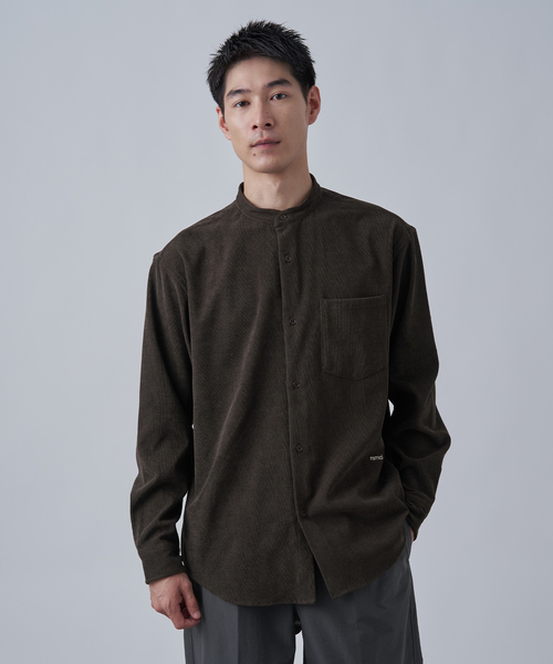 B.C STOCK（ベーセーストック）の「CAVE 21ウェル コーデュロイバンドカラーシャツ（シャツ/ブラウス・メンズ・ブラック/アイボリー/チャコールグレー/ブラウン・LARGE/MEDIUM）」の4枚目の写真