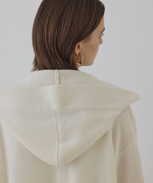 Diagram（ダイアグラム）の「ウールフードニットカーディガン（カーディガン/ボレロ・レディース・キナリ/ブラック/グレー/ボルドー・36）」の6枚目の写真