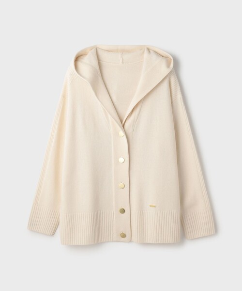 Diagram（ダイアグラム）の「ウールフードニットカーディガン（カーディガン/ボレロ・レディース・キナリ/ブラック/グレー/ボルドー・36）」の7枚目の写真