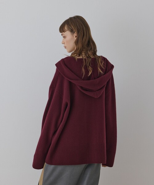 Diagram（ダイアグラム）の「ウールフードニットカーディガン（カーディガン/ボレロ・レディース・キナリ/ブラック/グレー/ボルドー・36）」の9枚目の写真