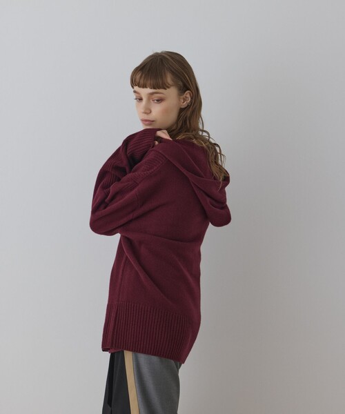 Diagram（ダイアグラム）の「ウールフードニットカーディガン（カーディガン/ボレロ・レディース・キナリ/ブラック/グレー/ボルドー・36）」の10枚目の写真