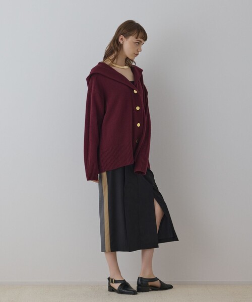 Diagram（ダイアグラム）の「ウールフードニットカーディガン（カーディガン/ボレロ・レディース・キナリ/ブラック/グレー/ボルドー・36）」の11枚目の写真