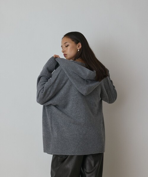 Diagram（ダイアグラム）の「ウールフードニットカーディガン（カーディガン/ボレロ・レディース・キナリ/ブラック/グレー/ボルドー・36）」の15枚目の写真