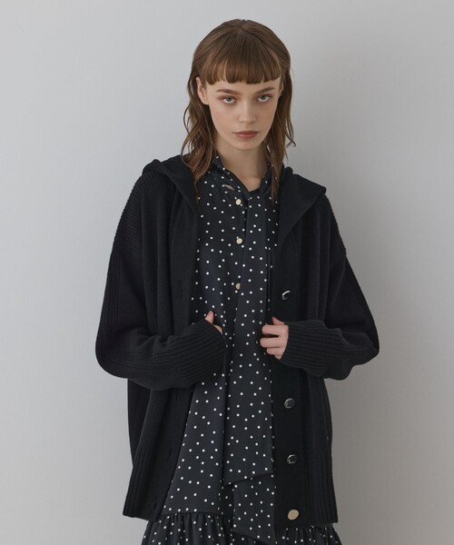 Diagram（ダイアグラム）の「ウールフードニットカーディガン（カーディガン/ボレロ・レディース・キナリ/ブラック/グレー/ボルドー・36）」の21枚目の写真