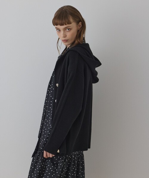 Diagram（ダイアグラム）の「ウールフードニットカーディガン（カーディガン/ボレロ・レディース・キナリ/ブラック/グレー/ボルドー・36）」の20枚目の写真